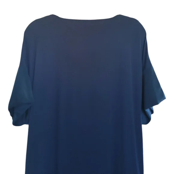 COS Sz S Jersey Knit Tee Shirt Tunic Dress Stretch Silk Drop Sleeve Pockets Blue - Picture 10 of 16